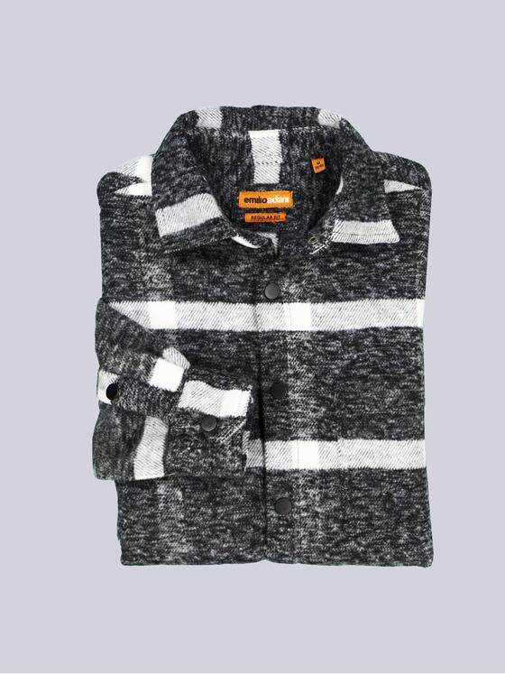 emilio adani Herren Overshirt kariert Anthrazit 37866