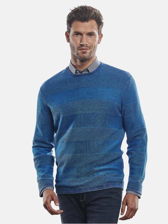 engbers Herren Pullover Rundhals Blautuerkis 30987