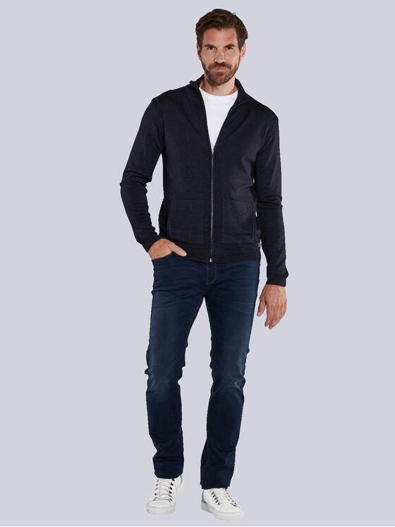 ENGBERS GERMANY Herren Cardigan aus 100% Merinowolle Blau 35991
