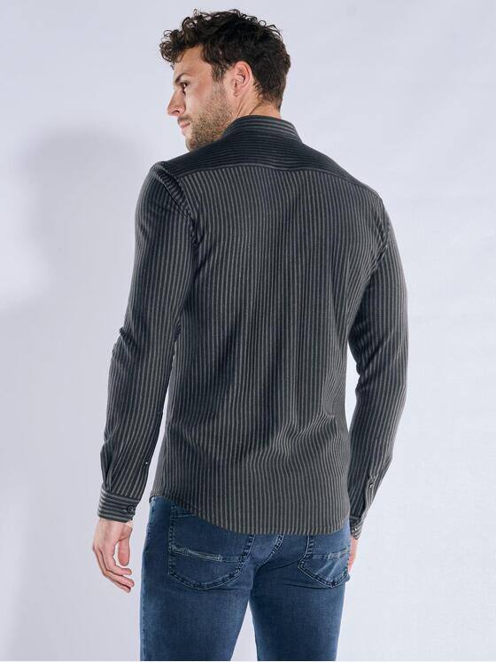 emilio adani Herren Hemd gemustert Schwarz 39480