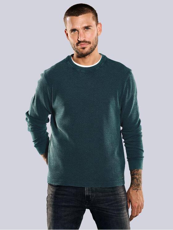 emilio adani Herren Sweatshirt uni Türkis 35625