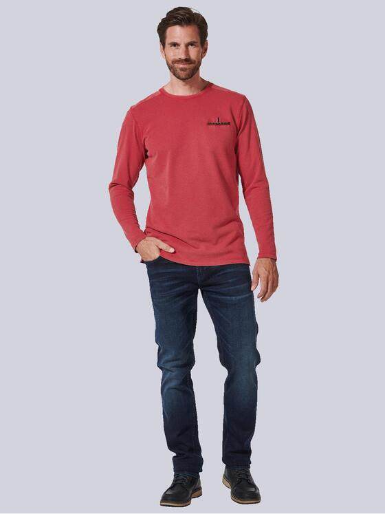 engbers Herren Langarmshirt strukturiert Rot 35344