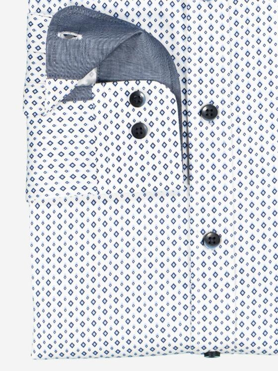 engbers Herren Langarm-Hemd gemustert Blau 37851