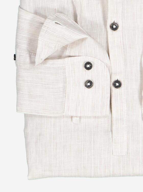 emilio adani Herren Langarm-Hemd aus Leinen Beige 36698