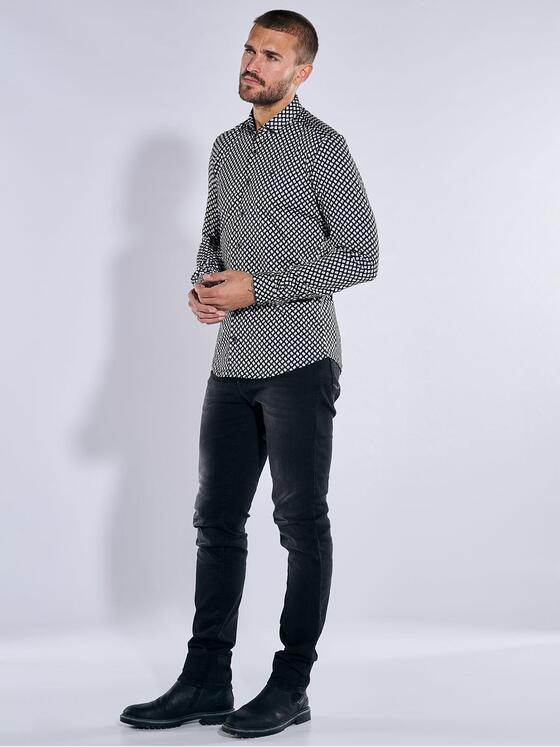 emilio adani Herren Langarm-Hemd slim fit Beige 37630