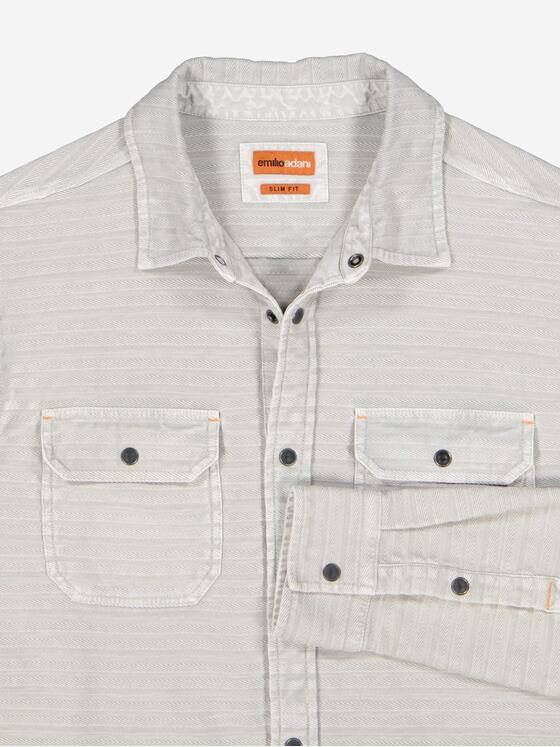 emilio adani Herren Langarm-Shirt slim fit Grau 38029