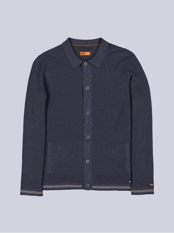 emilio adani Herren Strickjacke mit Kragen Dunkelgrau 40688