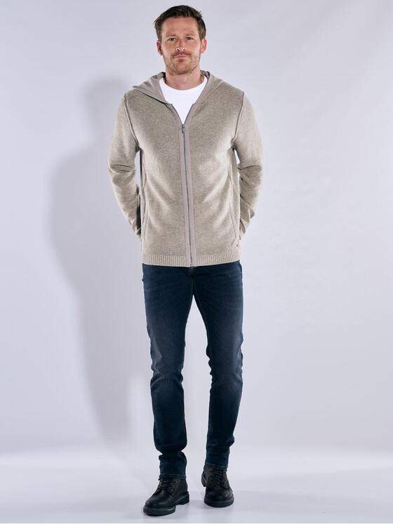 engbers Herren Strickjacke mit Kapuze Grau 37436