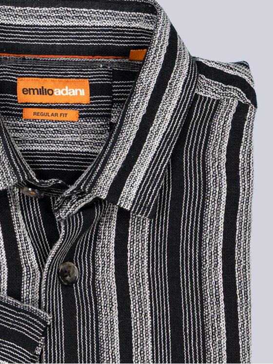 emilio adani Herren Kurzarm-Hemd gestreift Blau 38995