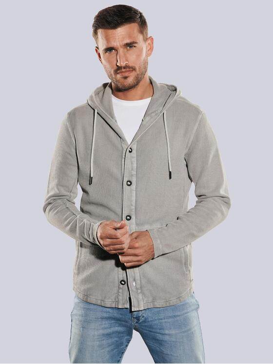 emilio adani Herren Sweatjacke mit Kapuze Grau 35236