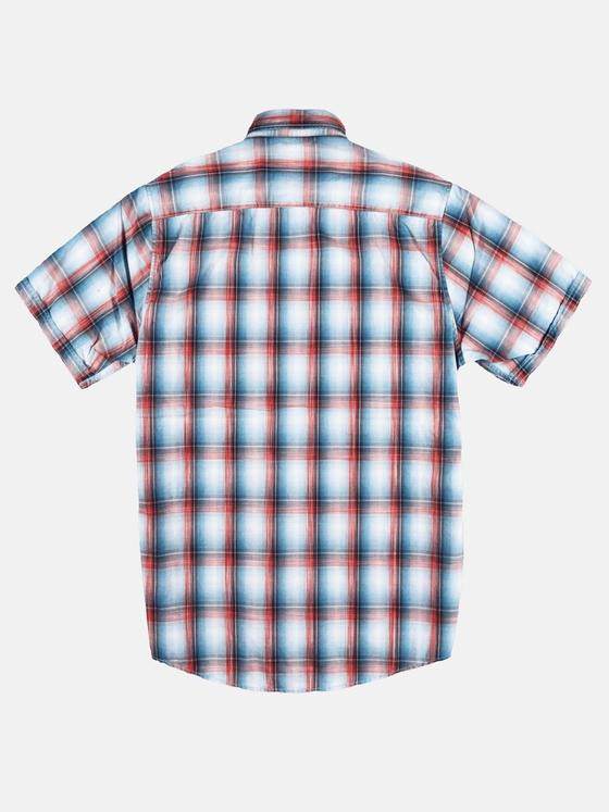 engbers Herren Kariertes Halbarmhemd Karminrot 29092