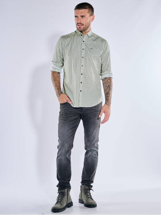emilio adani Herren Langarm-Hemd gemustert Khaki 39333