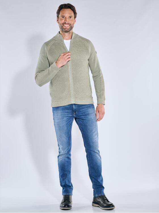 engbers Herren Strickjacke mit Innenfutter Hellgruen 39504