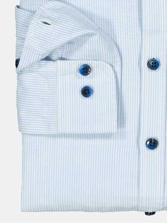 emilio adani Herren Langarm-Hemd gestreift Blau 36576