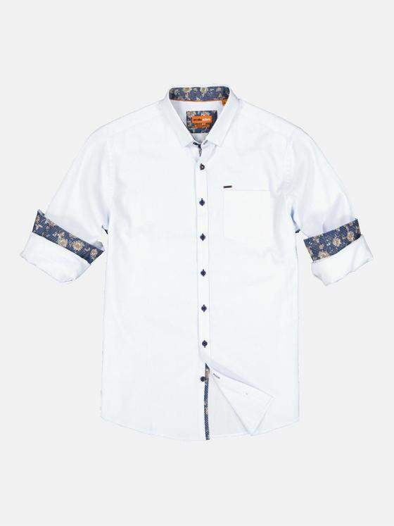 emilio adani Herren Langarm-Hemd uni Blau 33472