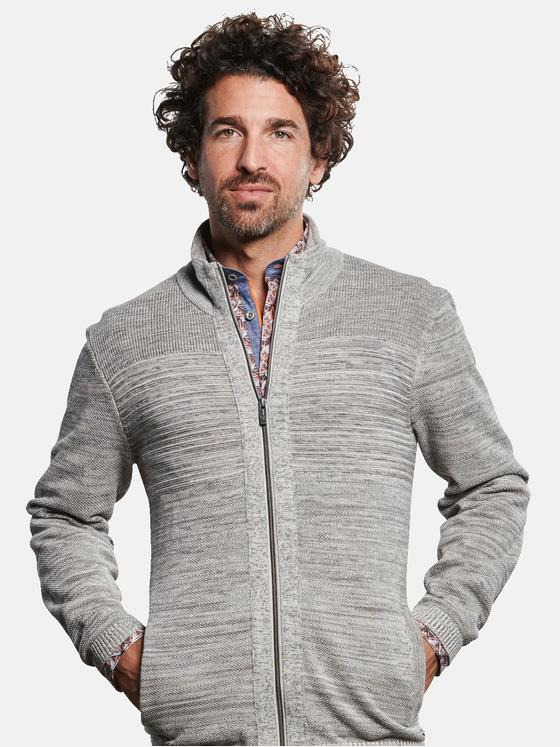 engbers Herren Strickjacke meliert Grau 32418