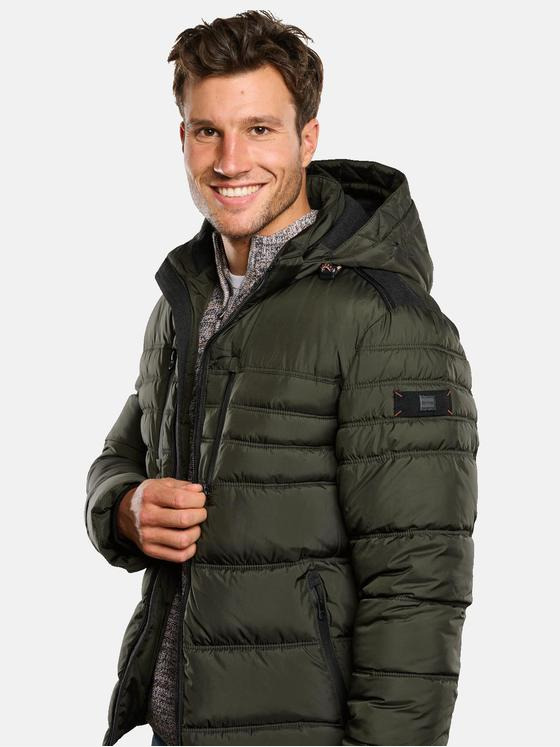 engbers Herren Steppjacke abnehmbarer Kapuze Grün 33557