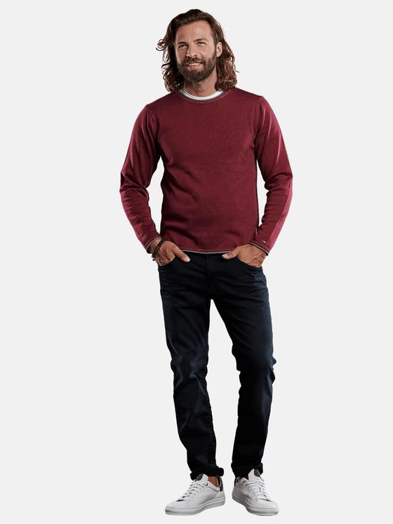 emilio adani Herren sportiver Pullover in dezenter Zweifarbigkeit Violett 28941