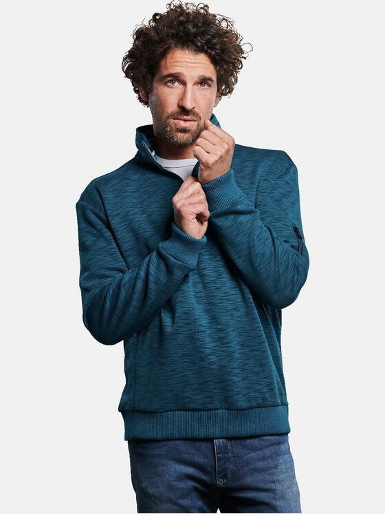 engbers Herren Sweatshirt Stehbund Cyanblau 32475