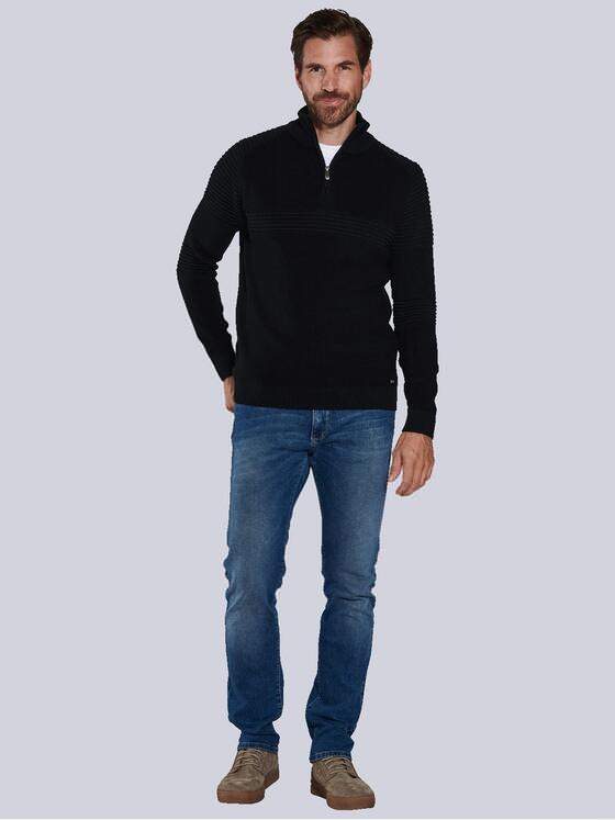 engbers Herren Pullover mit Stehkragen Schwarz 36090