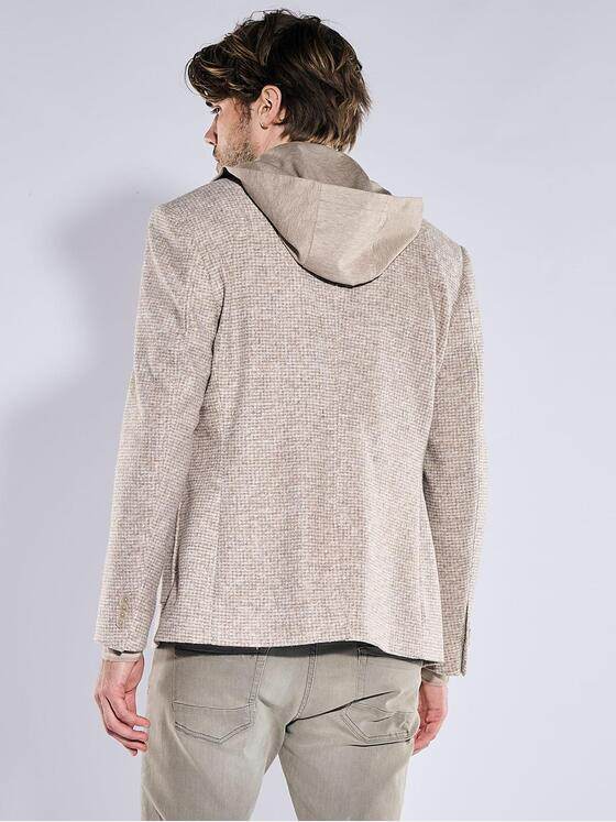 emilio adani Herren Sakko mit abnehmbarer Kapuze Beige 41087