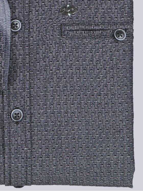 engbers Herren Langarm-Hemd strukturiert Marineblau 39435