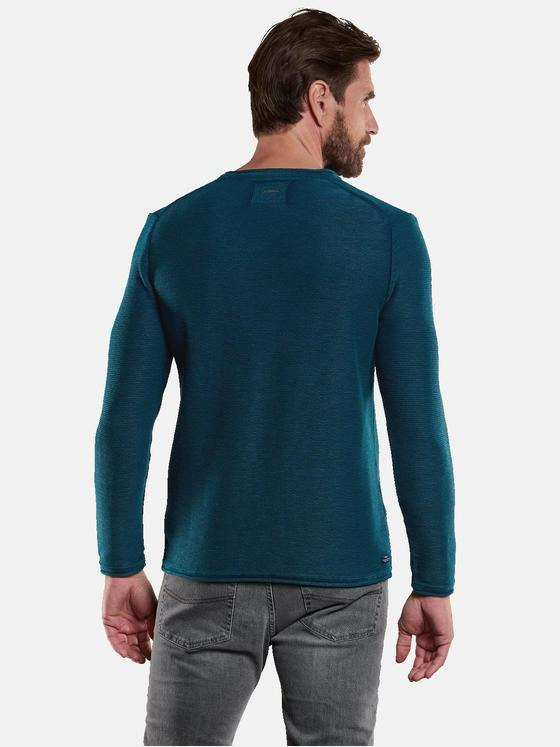 engbers Herren Pullover Rundhals Petrolblau 34138