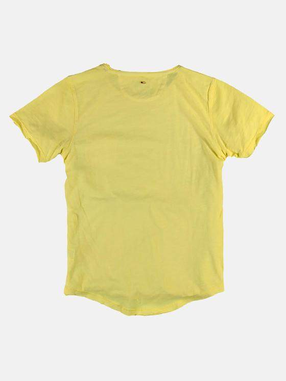 emilio adani Herren Rundhals T-Shirt Gelb 26389