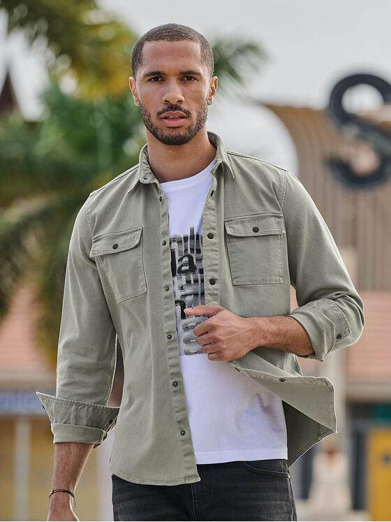 emilio adani Herren Langarm-Hemd slim fit Beige 36996