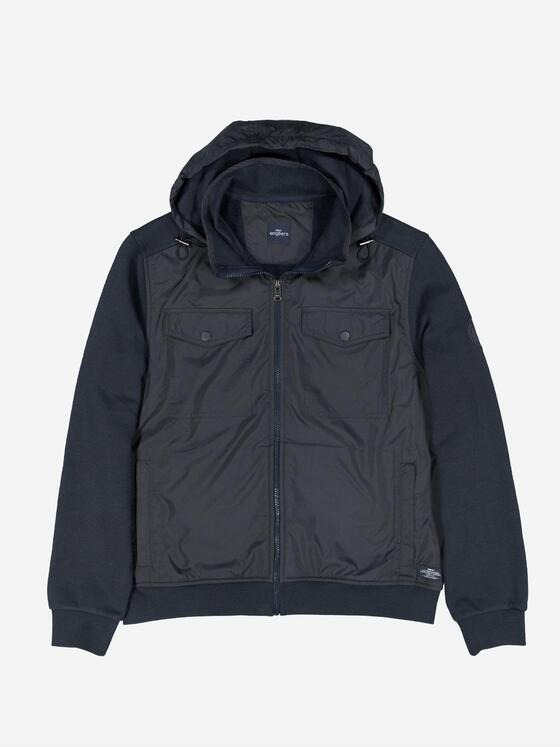 engbers Herren Baumwoll-Jacke mit Kapuze Blau 37316