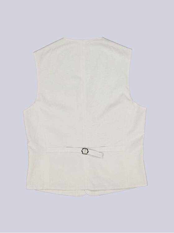 emilio adani Herren Anzugweste aus Leinenmischqualität Naturweiss 40373