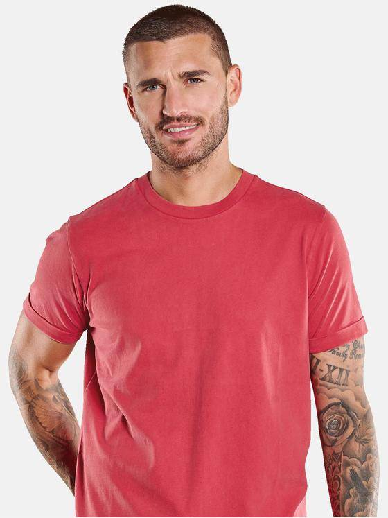emilio adani Herren T-Shirt uni Rot 34162