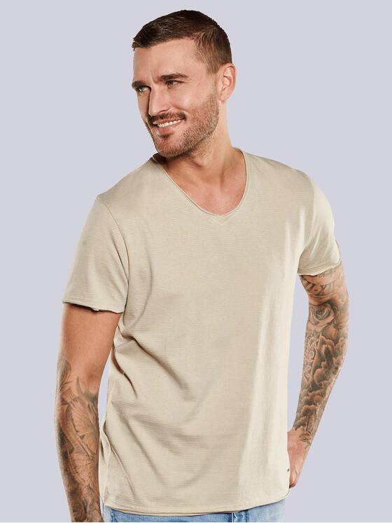 emilio adani Herren T-Shirt regular Beige 35056
