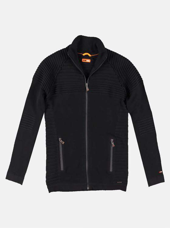 emilio adani Herren Sportiver Strickcardigan Schwarz 30420
