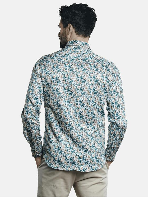 ENGBERS GERMANY Herren Langarm-Hemd in Satin-Warenqualität Petrol 31644