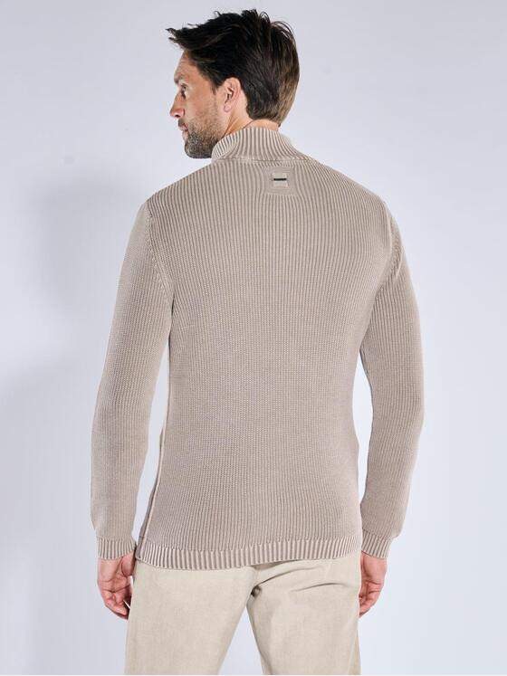 engbers Herren Pullover mit Rippstruktur Beige 39543
