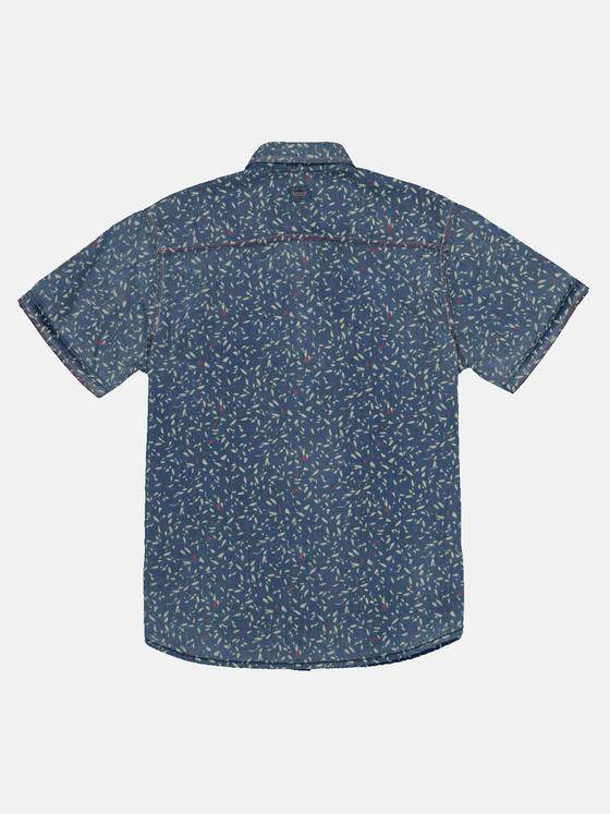 engbers Herren Kurzarm-Hemd gemustert Indigoblau 33043