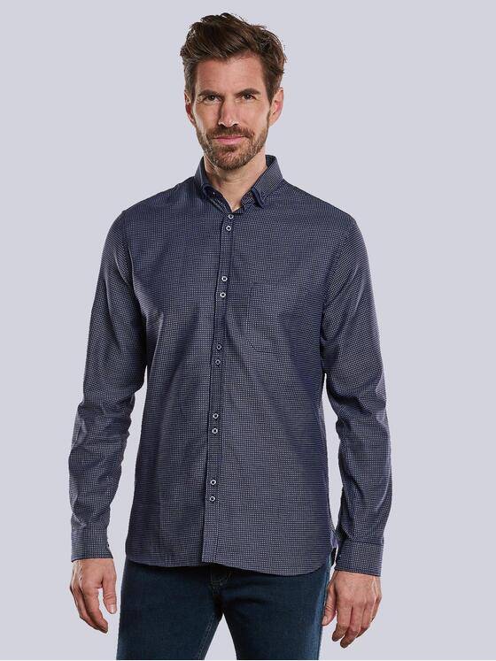 engbers Herren Langarm-Hemd gemustert Saphirblau 34400