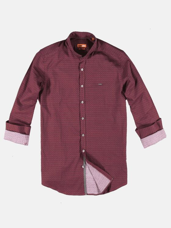 emilio adani Herren Gemustertes Langarmhemd Rot 30815