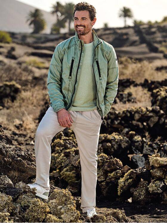 engbers Herren Baumwoll-Jacke Gruen 40273