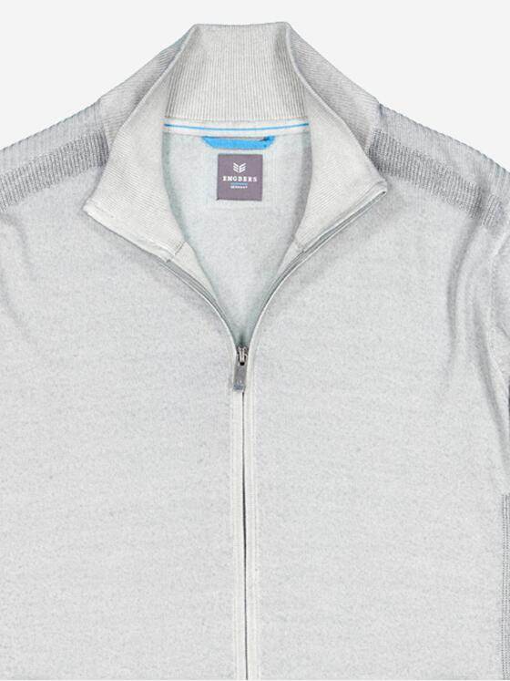 ENGBERS GERMANY Herren Cardigan aus edler Merinowolle Silbergrau 37983