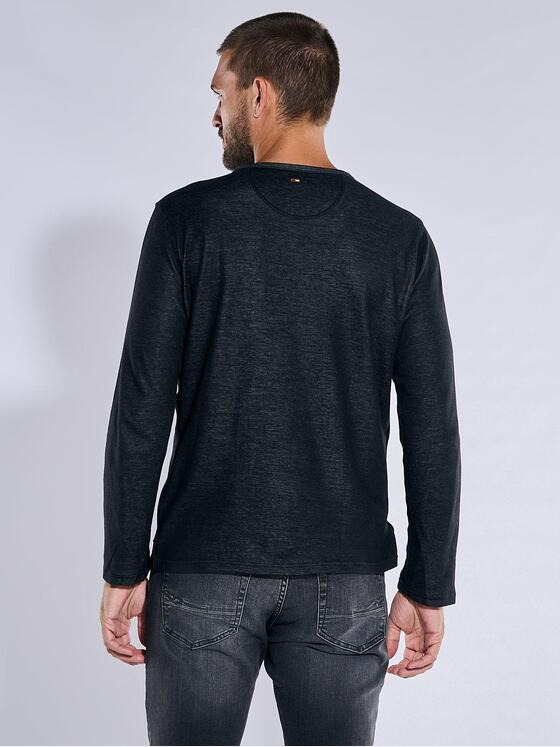 emilio adani Herren Pullover uni Schwarz 37726