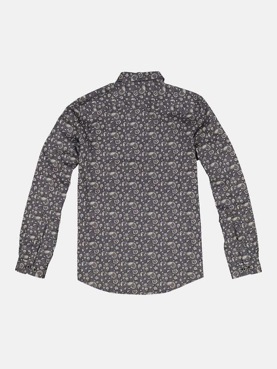 emilio adani Herren Langarm-Hemd mit All-Over-Print Sand 33343