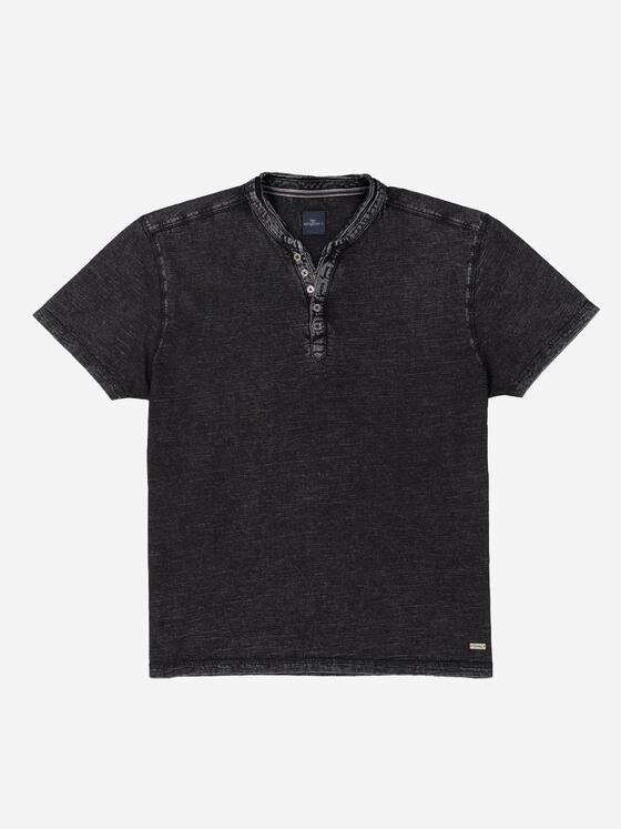 engbers Herren Henley-Shirt uni Schwarz 37305