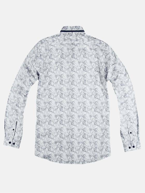 emilio adani Herren All-over Minimal Print Hemd Weiß 28966