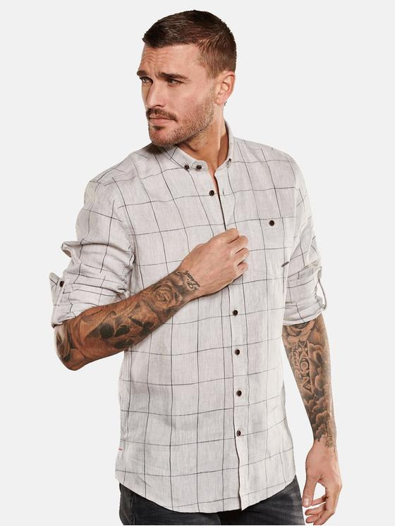 emilio adani Herren Karohemd Grau 34771