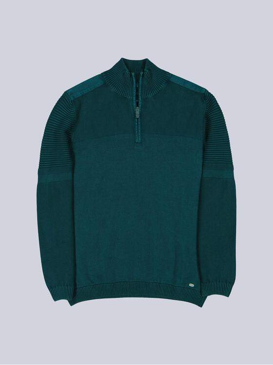 engbers Herren Pullover mit Polokragen Petrolblau 40085