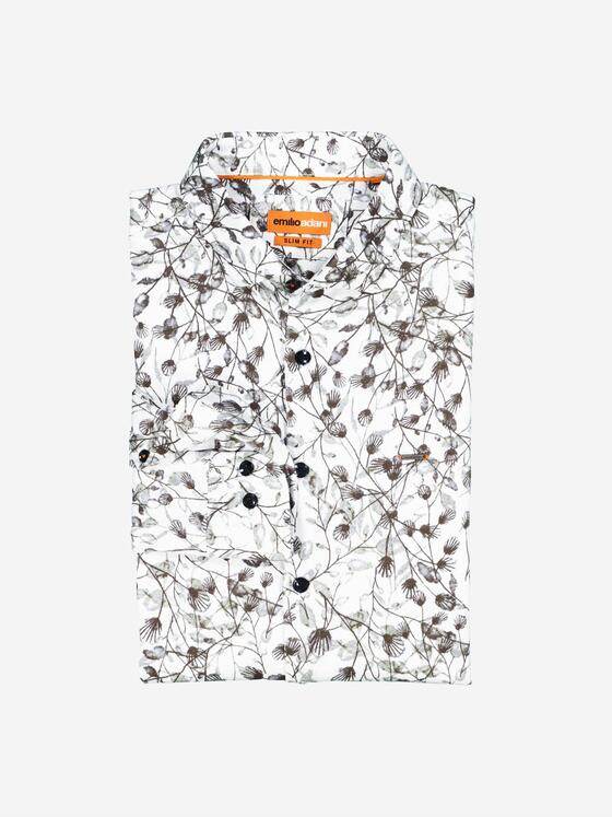 emilio adani Herren Langarm-Hemd slim fit Grün 38345