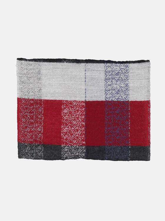 engbers Herren Fransenschal im Karodesign Dunkelrot 30738