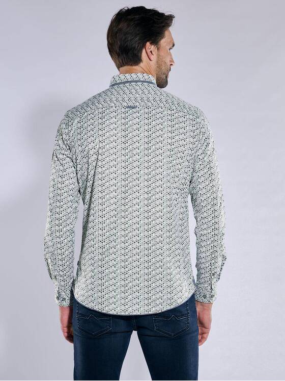 engbers Herren Langarm-Hemd gemustert Gruen 38013